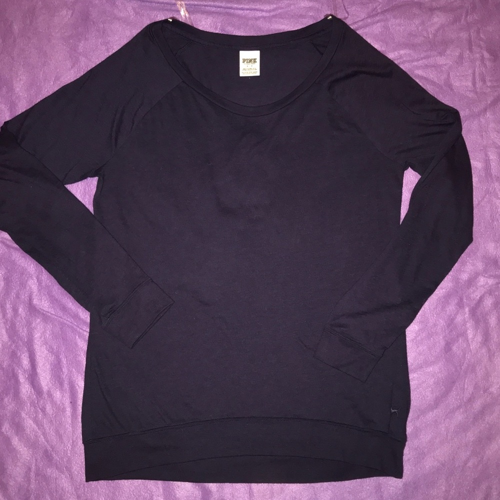 PINK - Purple Scoop Neck Top